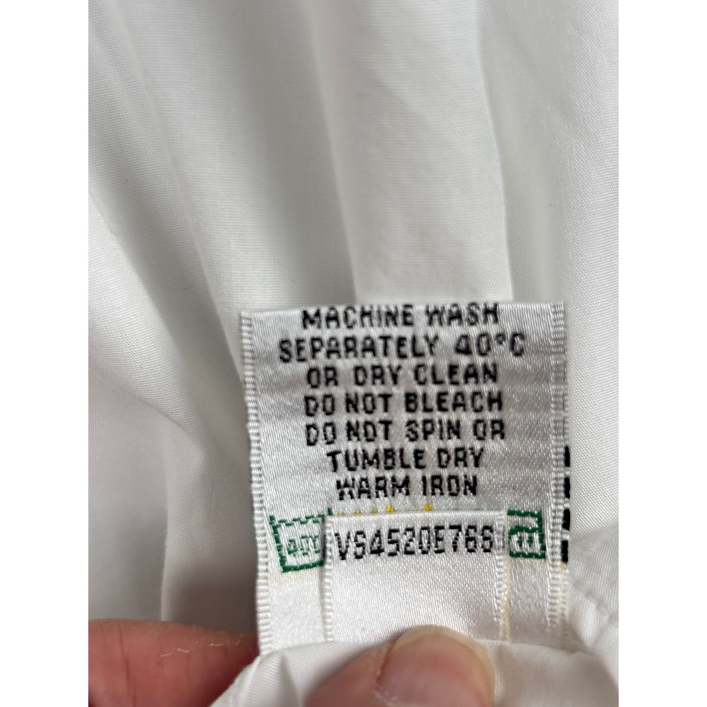 Bugatchi Uomo Mens White Abstract Graphic Button Down Shirt Shaped Fit Size M - Picture 9 of 12